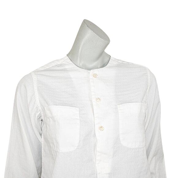 Engineered Garments FWK 1/2 Button popover Shirt in White Cotton Women's Sz 1 - Picture 7 of 8